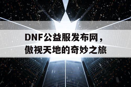 DNF公益服发布网，傲视天地的奇妙之旅