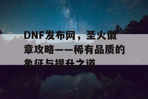 DNF发布网，圣火徽章攻略——稀有品质的象征与提升之道