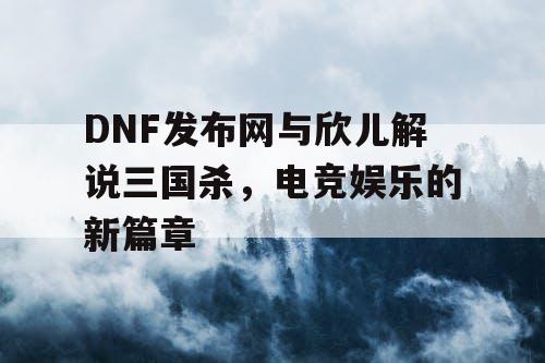 DNF发布网与欣儿解说三国杀，电竞娱乐的新篇章