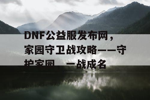 DNF公益服发布网，家园守卫战攻略——守护家园，一战成名